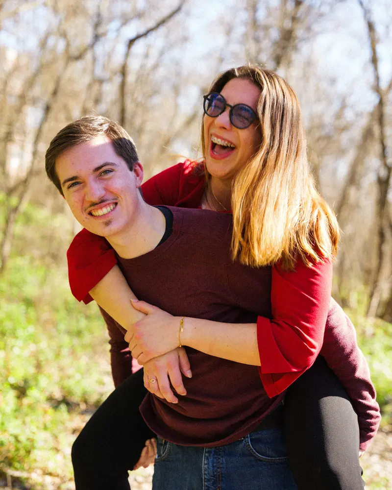 Candid photo of Jackie and Dylan