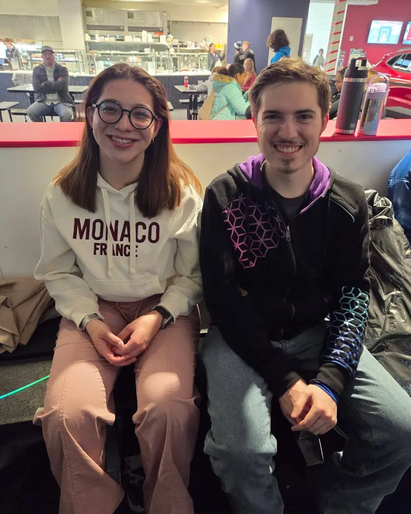 Candid photo of Jackie and Dylan